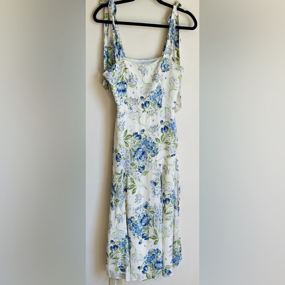 YUMI KIM Ivory & Blue Floral Tie Strap Maxi Dress XS - Picture 9 of 9